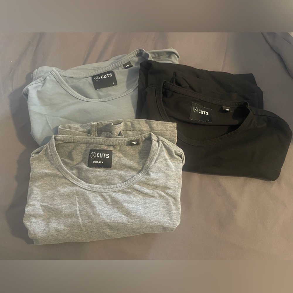 Cuts T-Shirt Bundle - Black, Gray, Blue size L